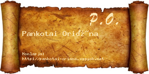 Pankotai Oriána névjegykártya